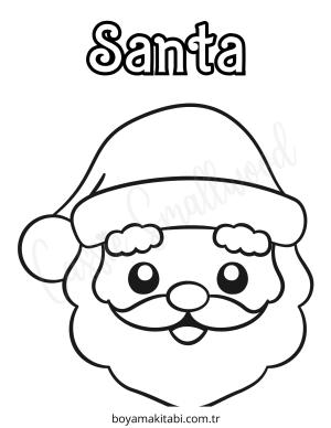 Santa Claus boyama sayfası – çocuk aktivitesi, PDF indir