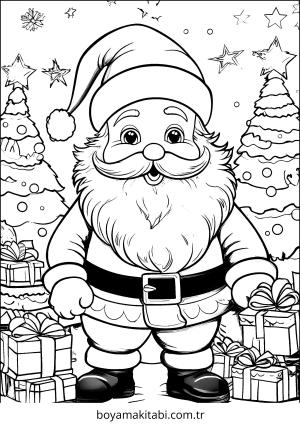 Santa Claus boyama sayfası – boyama çalışması, yaratıcılığı geliştirir