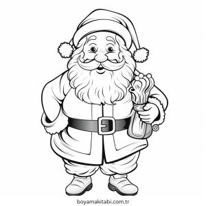 Santa Claus boyama sayfası – kolay boyama, eğitici aktivite