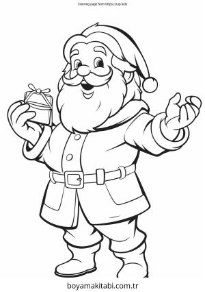 Santa Claus boyama sayfası – eğlenceli etkinlik, el becerilerini geliştirir