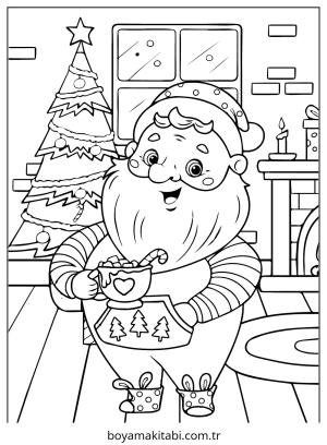 Santa Claus boyama sayfası – boyama etkinliği, çocuk aktivitesi