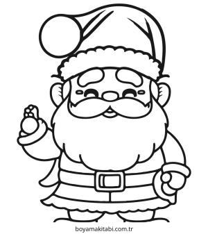 Santa Claus boyama sayfası – basit çizim, kolay boyama