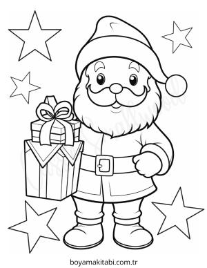 Santa Claus boyama sayfası – eğlenceli etkinlik, el becerilerini geliştirir