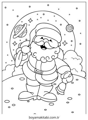Santa Claus boyama sayfası – okul öncesi, evde etkinlik