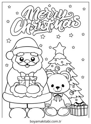 Santa Claus boyama sayfası – yaratıcılığı geliştirir, keyifli zaman