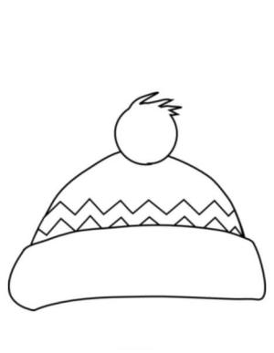 Şapka boyama sayfası,  coloring page, Kış şapkası, 