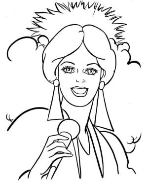 Şarkıcı boyama sayfası,  coloring page, Mutlu Şarkıcı Resmi, 