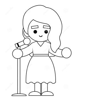 Şarkıcı boyama sayfası,  coloring page, Şarkıcı Anahat, 