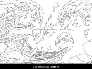 Sasuke Uchiha boyama sayfası – renkli çizimler, okul öncesi