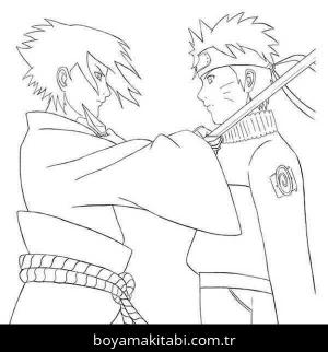 Sasuke Uchiha boyama sayfası – el becerilerini geliştirir, boyama çalışması