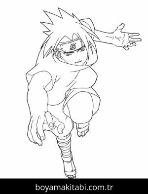 Sasuke Uchiha boyama sayfası – çocuklar için, çizgi film temalı