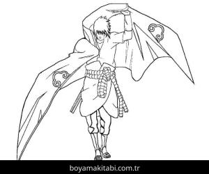 Sasuke Uchiha boyama sayfası – okul öncesi, evde etkinlik