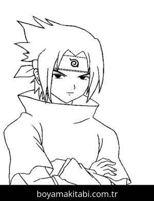 Sasuke Uchiha boyama sayfası – PDF indir, sevimli karakter