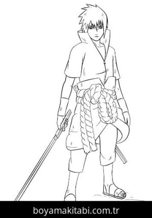 Sasuke Uchiha boyama sayfası – boyama çalışması, yaratıcılığı geliştirir