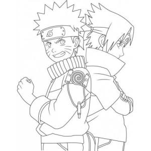 Sasuke boyama sayfası,  coloring page, Küçük Sasuke ve Naruto Eğlencesi, 