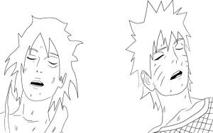 Sasuke boyama sayfası,  coloring page, Uzumaki Naruto ve Uchiha Sasuke Kavgadan Sonra, 