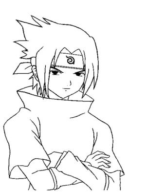 Sasuke boyama sayfası,  coloring page, Küçük Sasuke Gülümseyen Yüz, 