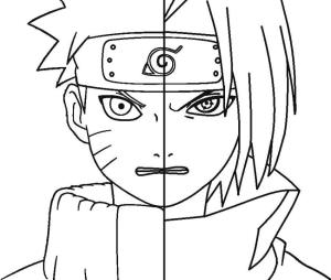 Sasuke boyama sayfası,  coloring page, Yüz Naruto-Sasuke, 