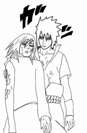 Sasuke boyama sayfası,  coloring page, Sasuke ve Sakura, 