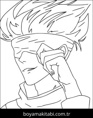 Satoru Gojo boyama sayfası – renkli çizimler, okul öncesi