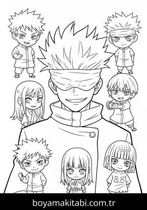 Satoru Gojo boyama sayfası,  coloring page, 