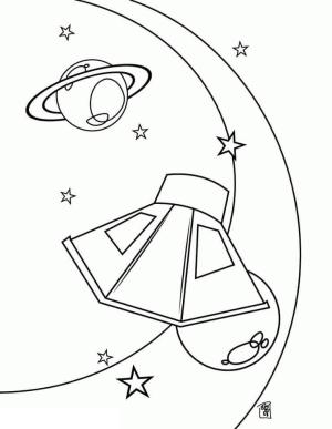 Satürn boyama sayfası,  coloring page, Ufo ve Satürn, 