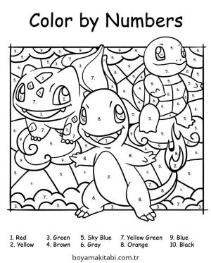 Sayılar boyama sayfası – çizgi film temalı, basit çizim