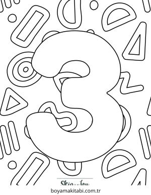 Sayılar boyama sayfası – çocuklar için, çizgi film temalı