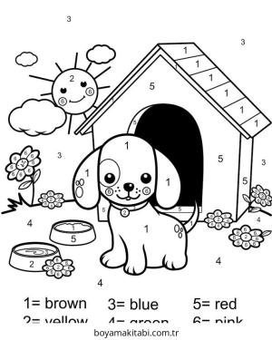 Sayılar boyama sayfası – yaratıcılık, eğlenceli etkinlik