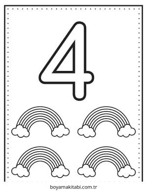 Sayılar boyama sayfası – çocuk aktivitesi, PDF indir