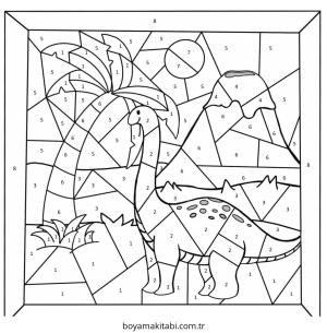 Sayılar boyama sayfası – boyama çalışması, yaratıcılığı geliştirir