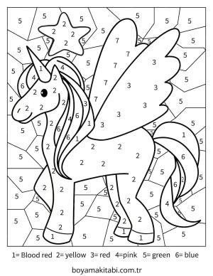 Sayılar boyama sayfası – yaratıcılığı geliştirir, keyifli zaman