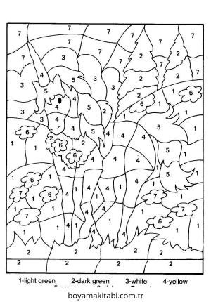 Sayılar boyama sayfası – eğlenceli etkinlik, el becerilerini geliştirir