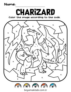 Sayılar boyama sayfası – sevimli karakter, sanatsal çalışma