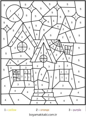 Sayılar boyama sayfası – PDF indir, sevimli karakter