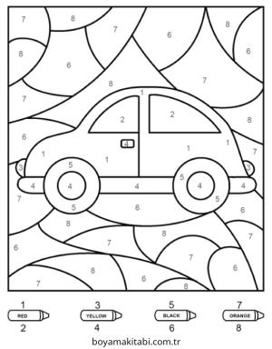 Sayılar boyama sayfası – eğitici aktivite, yaratıcılık