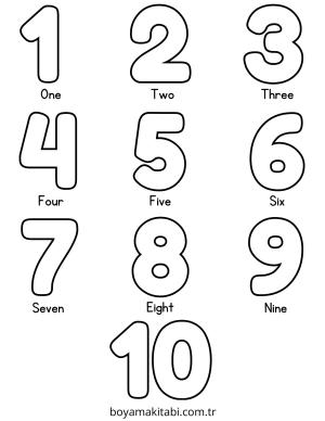 Sayılar boyama sayfası – yaratıcılığı geliştirir, keyifli zaman