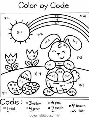 Sayılar boyama sayfası – çocuklar için, çizgi film temalı