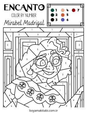 Sayılar boyama sayfası – basit çizim, kolay boyama