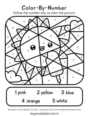 Sayılar boyama sayfası – eğitici aktivite, yaratıcılık