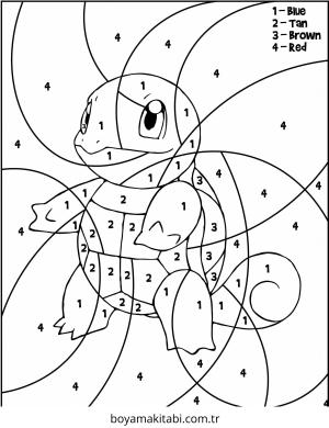 Sayılar boyama sayfası – kolay boyama, eğitici aktivite