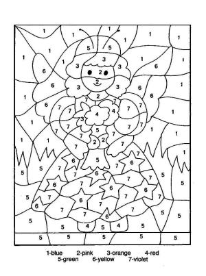 Sayılarla boyama sayfası,  coloring page, Periler, 