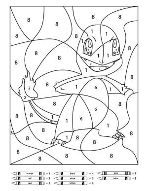 Sayılarla boyama sayfası,  coloring page, Pokemon, 