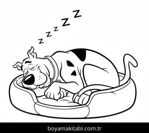 Scooby Doo boyama sayfası – basit çizim, kolay boyama