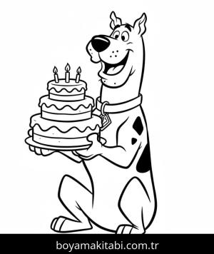 Scooby Doo boyama sayfası – çizgi film temalı, basit çizim