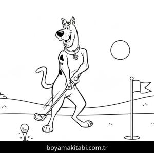 Scooby Doo boyama sayfası – basit çizim, kolay boyama