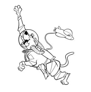 Scooby Doo boyama sayfası,  coloring page, Uzayda Scooby Doo, 