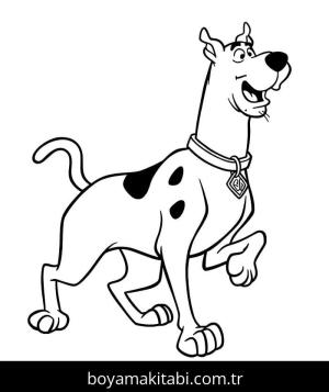 Scooby Doo boyama sayfası – çizgi film temalı, basit çizim