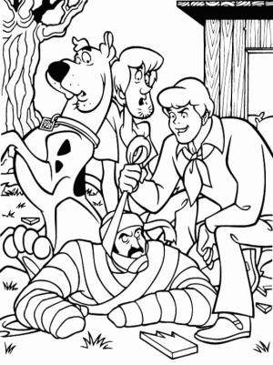 Scooby Doo boyama sayfası,  coloring page, Scooby Doo ve Arkadaşları Hırsızları Yakalıyor, 