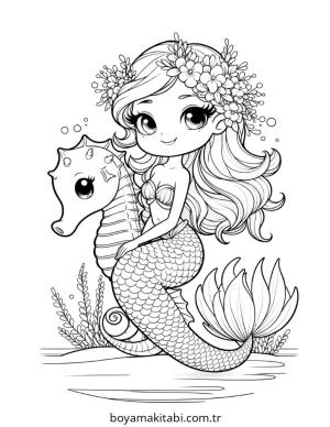 Seahorse boyama sayfası – boyama çalışması, yaratıcılığı geliştirir